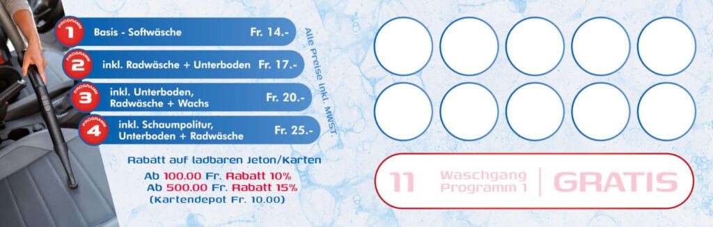 Waschcenter Siggenthal | Preise